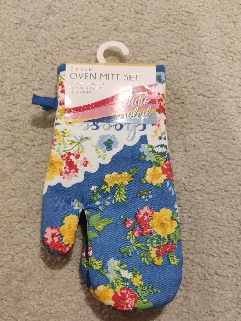 New!Studio Soleil Floral Oven Mitt 2 Piece Set Y2K Cottagecore Country Chic